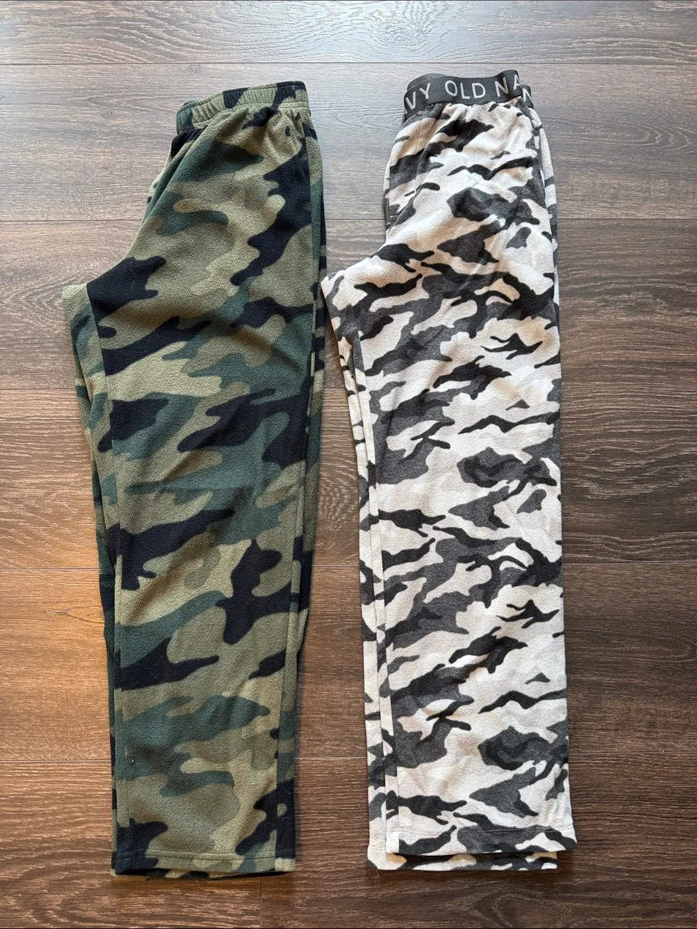 Camouflage Fleece Joggers - Green & Gray